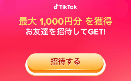 TikTok友達紹介キャンペーン【通常1000円】 